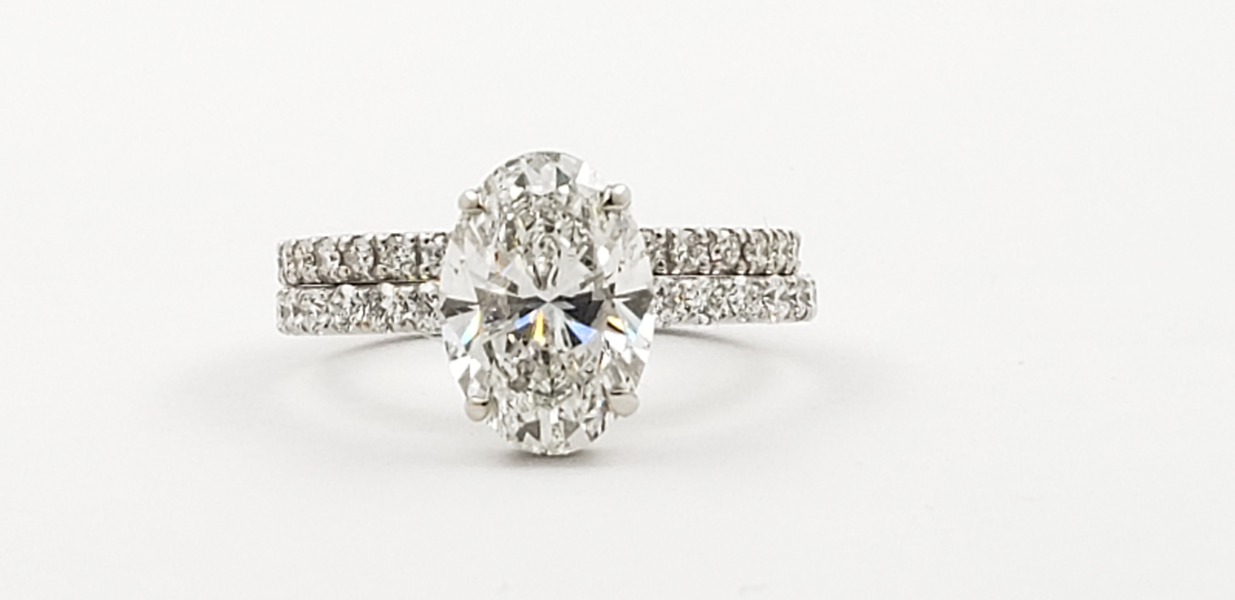 Oval Shape Bridal Set with Hidden Halo